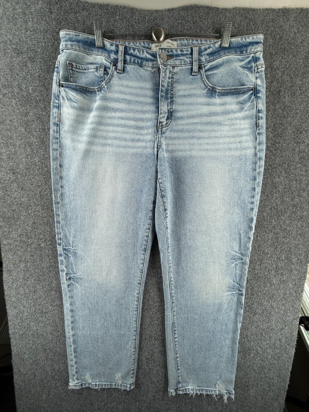 NWOT BKE Payton Mid Rise Cropped Straight Light Wash Denim Jeans Women MX 36X28
